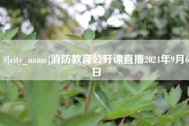 舞钢消防教育公开课直播2024年9月6日