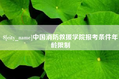 舞钢中国消防救援学院报考条件年龄限制