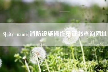 舞钢消防设施操作员证书查询网址