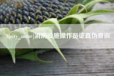 舞钢消防设施操作员证真伪查询