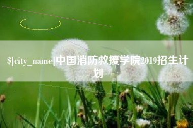 舞钢中国消防救援学院2019招生计划